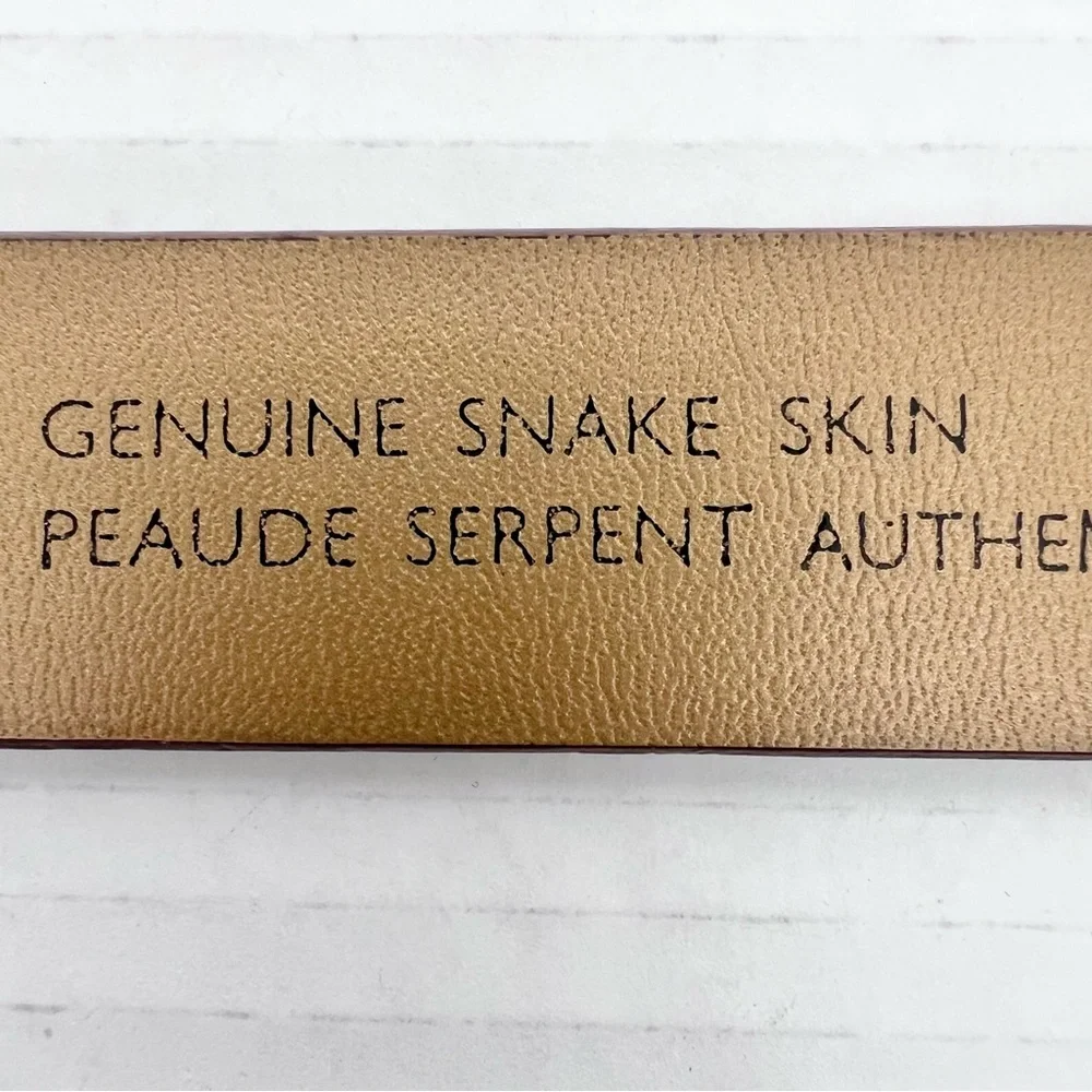 VTG 90s Liz Claiborne Thick Snakeskin Belt S, Classic Boho Luxury